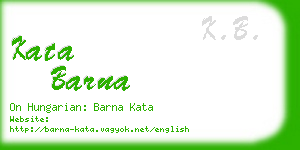 kata barna business card